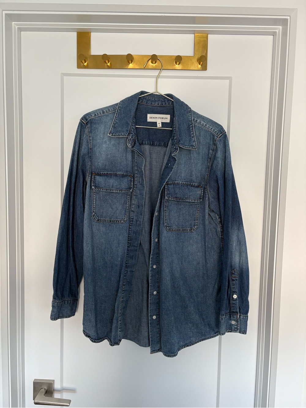 Aritzia Women’s Denim Forum Blue Denim Button-Down Shirt